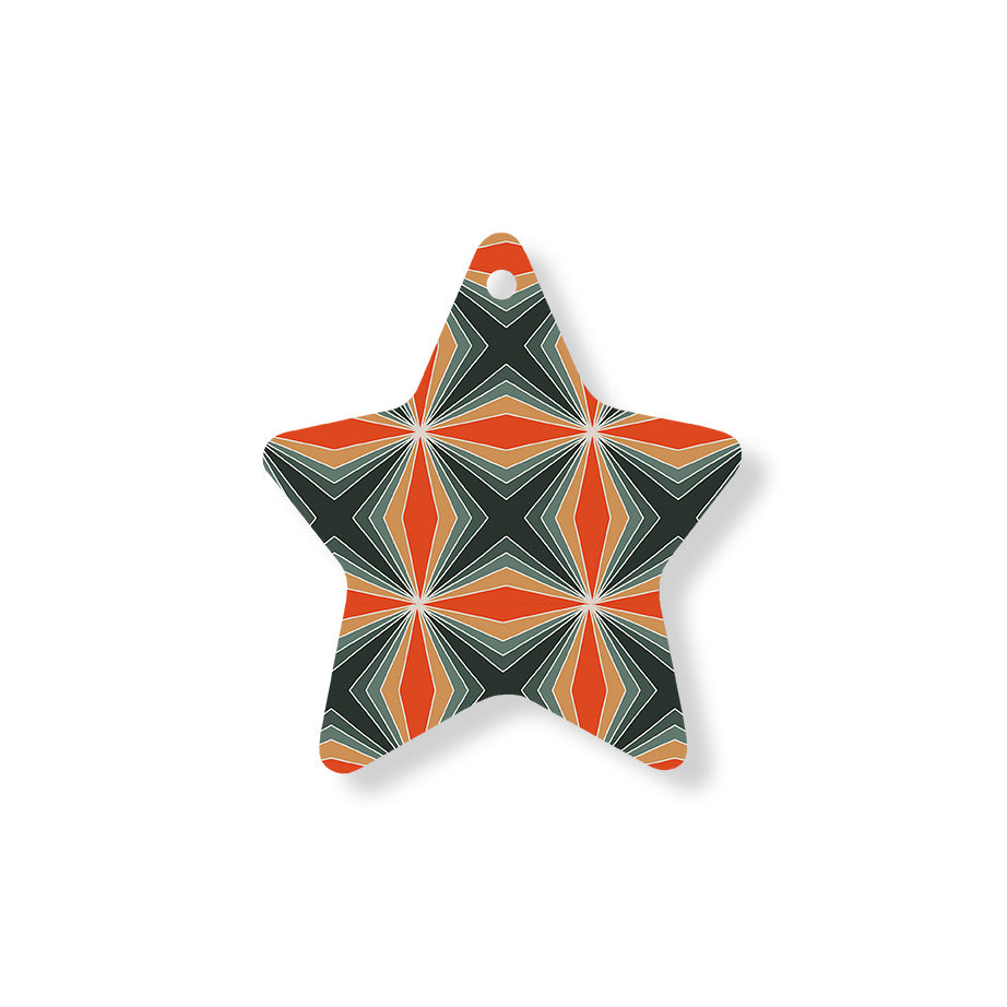 Christmas Decorations XMAS PATTERN- Wooden Xmas Star And Fridge Magnet