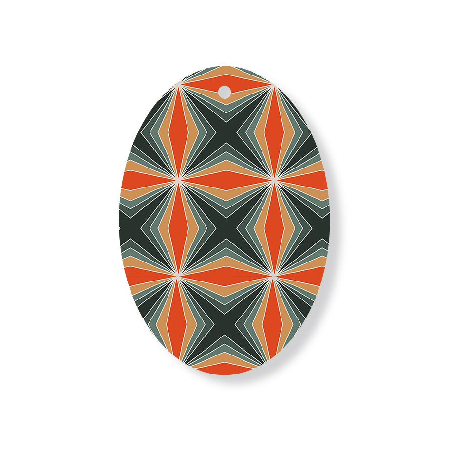 Christmas Decorations XMAS PATTERN- Wooden Xmas Oval Decoration and Fridge Magnet
