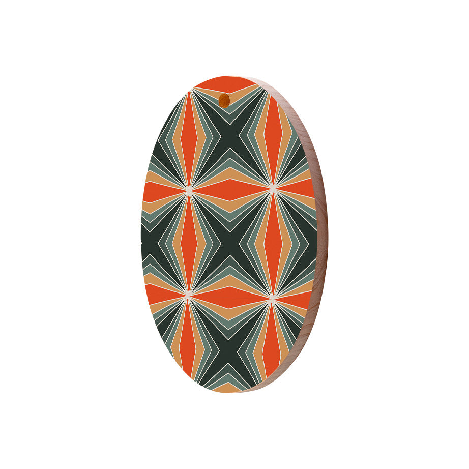 Christmas Decorations XMAS PATTERN- Wooden Xmas Oval Decoration and Fridge Magnet