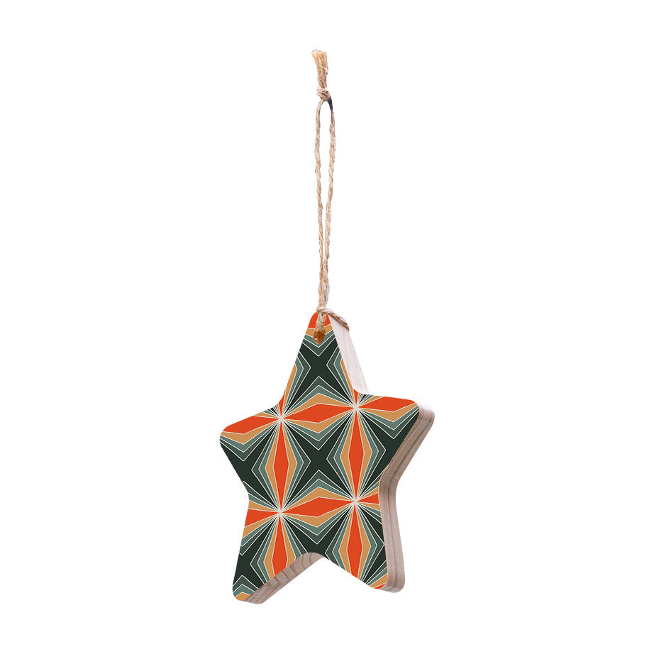 Christmas Decorations XMAS PATTERN- Wooden Xmas Star And Fridge Magnet
