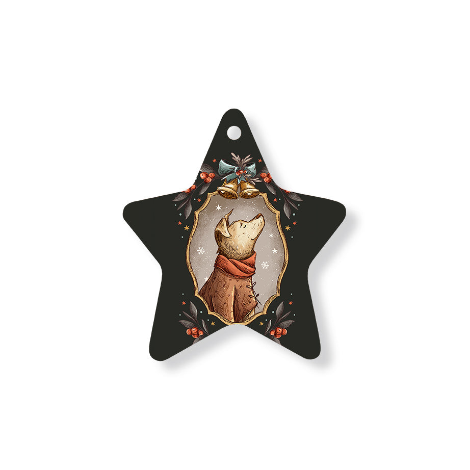 Christmas Decorations XMAS PORTRAIT- Wooden Xmas Star And Fridge Magnet