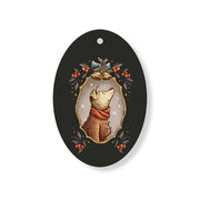 Christmas Decorations XMAS PORTRAIT- Wooden Xmas Oval Decoration and Fridge Magnet
