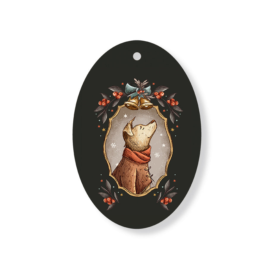 Christmas Decorations XMAS PORTRAIT- Wooden Xmas Oval Decoration and Fridge Magnet