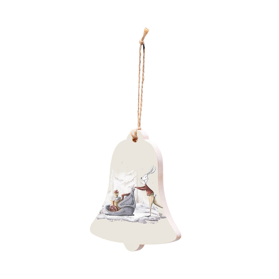 Christmas Decorations XMAS SHOPPING- Wooden Xmas Bell And Fridge Magnet