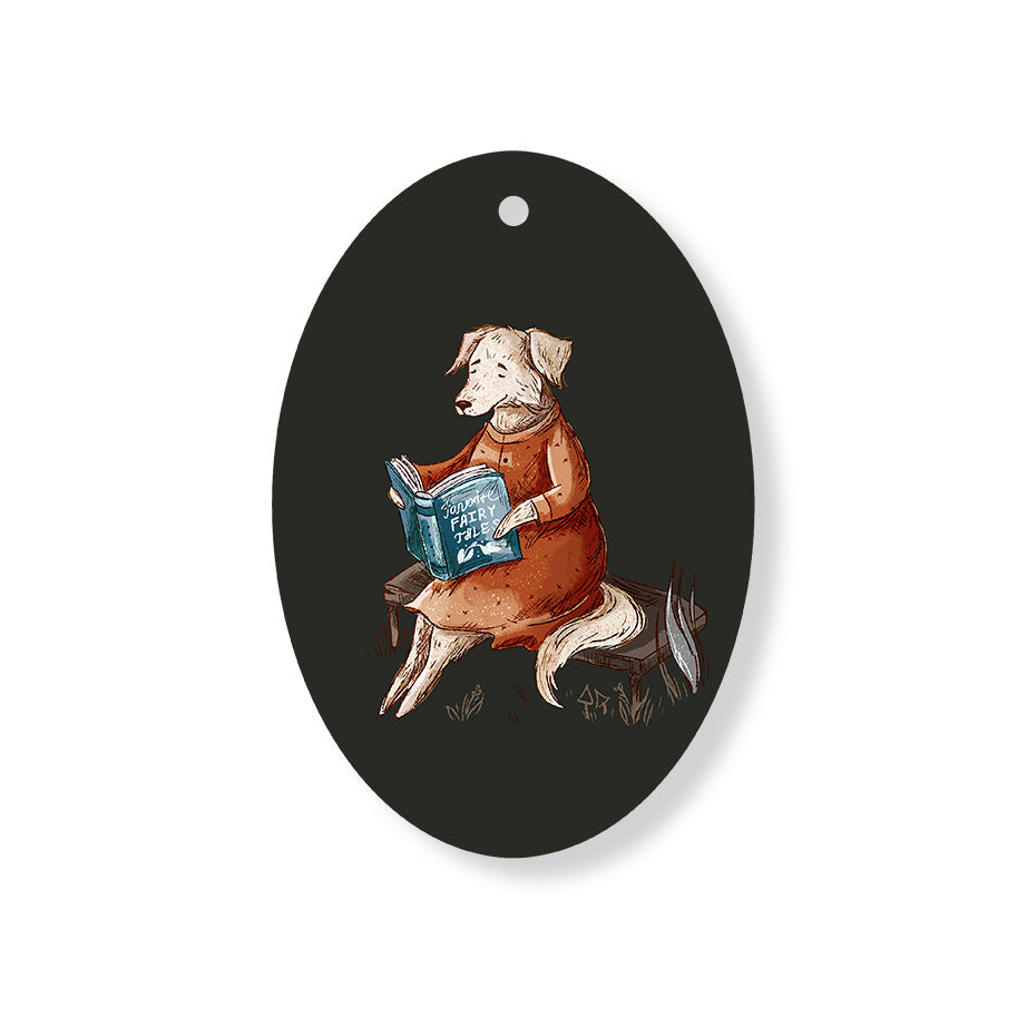 Christmas Decorations XMAS STORIES- Wooden Xmas Oval Decoration and Fridge Magnet