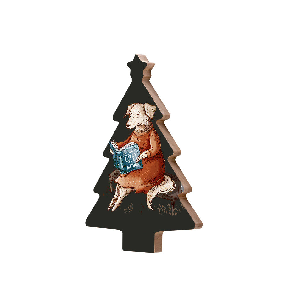 Christmas Decorations XMAS STORIES- Wooden Xmas Tree And Fridge Magnet