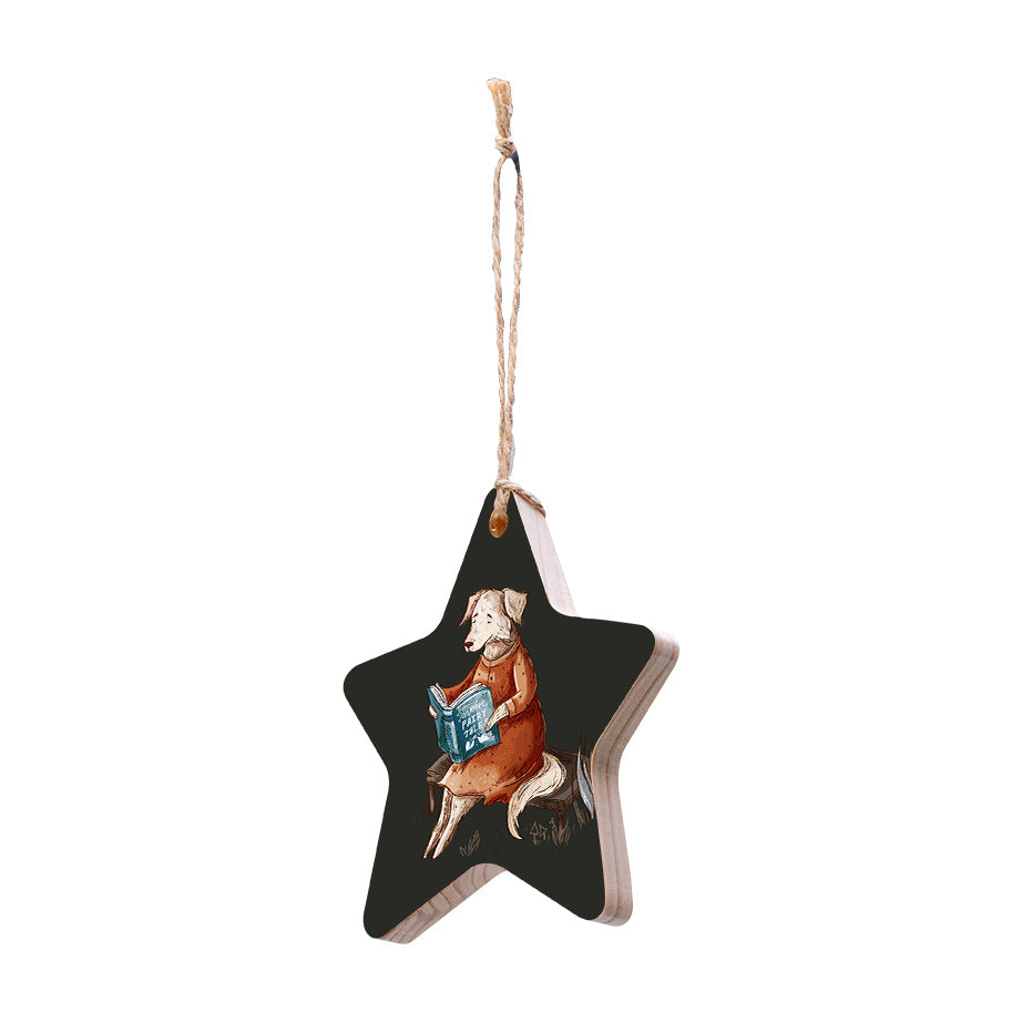 Christmas Decorations XMAS STORIES- Wooden Xmas Star And Fridge Magnet