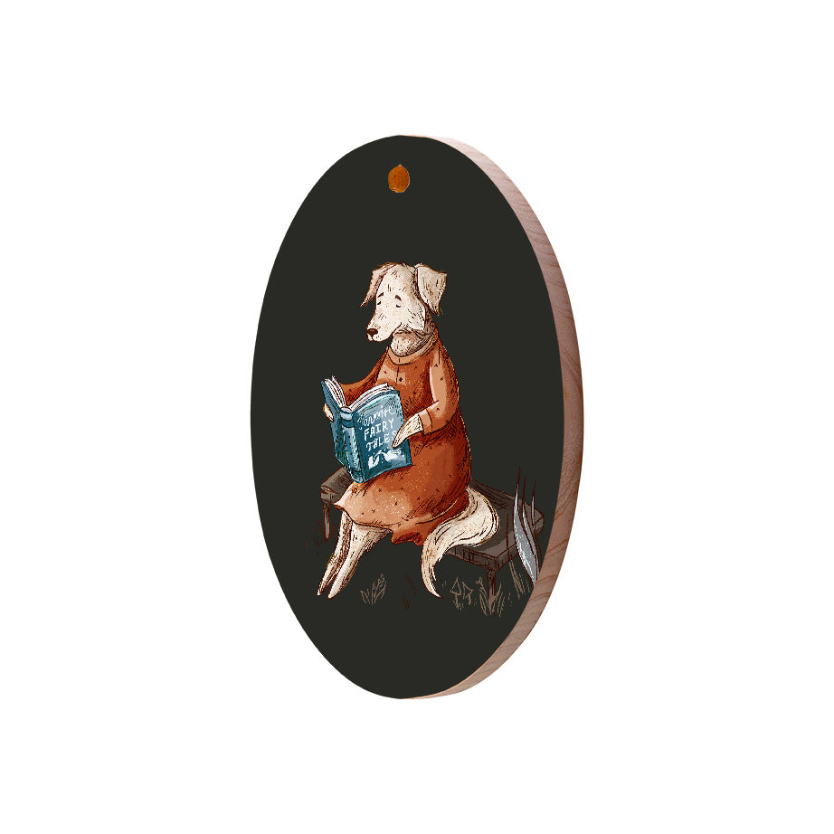 Christmas Decorations XMAS STORIES- Wooden Xmas Oval Decoration and Fridge Magnet