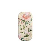 Abinger Clickit phone stand featuring a soft cream background with a delicate watercolor floral print in pink and green.