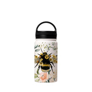 Water Bottles-Bee I Insulated Stainless Steel Water Bottle-12oz (350ml)-handle cap-Insulated Steel Water Bottle Our insulated stainless steel bottle comes in 3 sizes- Small 12oz (350ml), Medium 18oz (530ml) and Large 32oz (945ml) . It comes with a leak proof cap Keeps water cool for 24 hours Also keeps things warm for up to 12 hours Choice of 3 lids ( Sport Cap, Handle Cap, Flip Cap ) for easy carrying Dishwasher Friendly Lightweight, durable and easy to carry Reusable, so it's safe for the plan