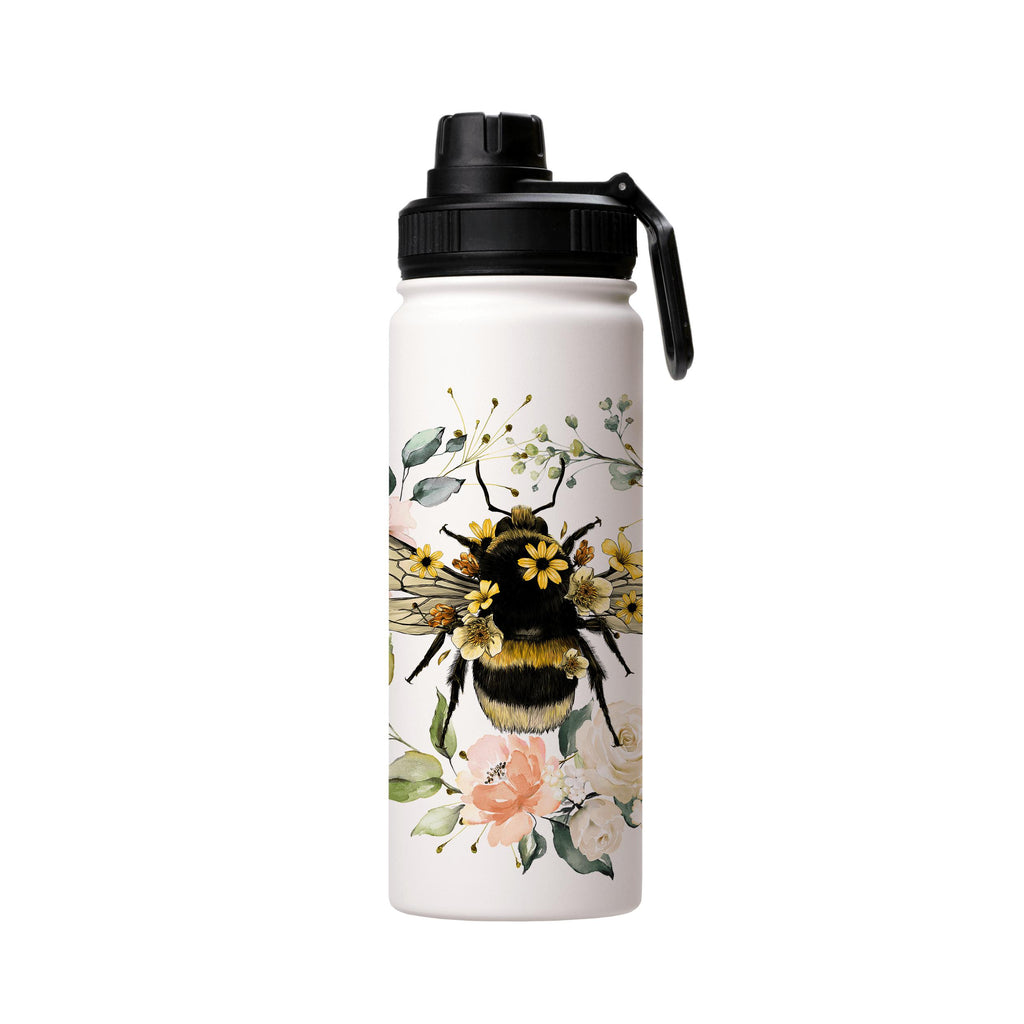 Water Bottles-Bee I Insulated Stainless Steel Water Bottle-18oz (530ml)-Sport cap-Insulated Steel Water Bottle Our insulated stainless steel bottle comes in 3 sizes- Small 12oz (350ml), Medium 18oz (530ml) and Large 32oz (945ml) . It comes with a leak proof cap Keeps water cool for 24 hours Also keeps things warm for up to 12 hours Choice of 3 lids ( Sport Cap, Handle Cap, Flip Cap ) for easy carrying Dishwasher Friendly Lightweight, durable and easy to carry Reusable, so it's safe for the plane
