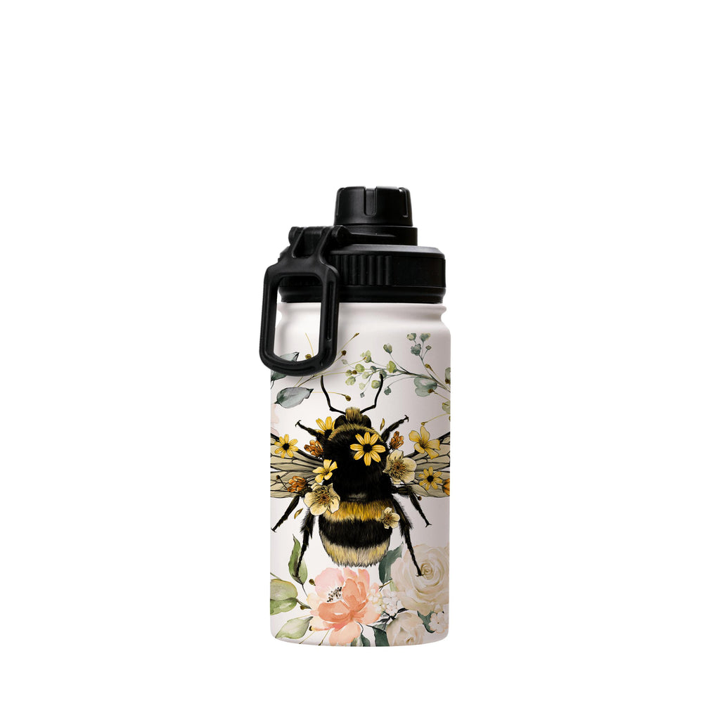 Water Bottles-Bee I Insulated Stainless Steel Water Bottle-12oz (350ml)-Sport cap-Insulated Steel Water Bottle Our insulated stainless steel bottle comes in 3 sizes- Small 12oz (350ml), Medium 18oz (530ml) and Large 32oz (945ml) . It comes with a leak proof cap Keeps water cool for 24 hours Also keeps things warm for up to 12 hours Choice of 3 lids ( Sport Cap, Handle Cap, Flip Cap ) for easy carrying Dishwasher Friendly Lightweight, durable and easy to carry Reusable, so it's safe for the plane