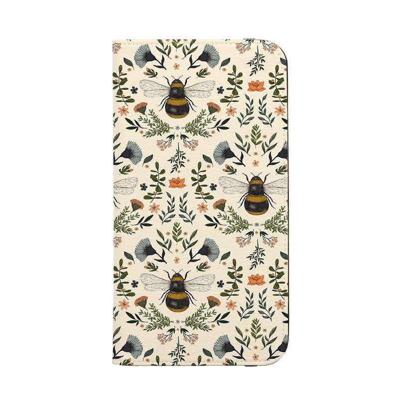 Wallet phone case-Bees 2 By Jade Mosinski-Vegan Leather Wallet Case Vegan leather. 3 slots for cards Fully printed exterior. Compatibility See drop down menu for options, please select the right case as we print to order.-Stringberry