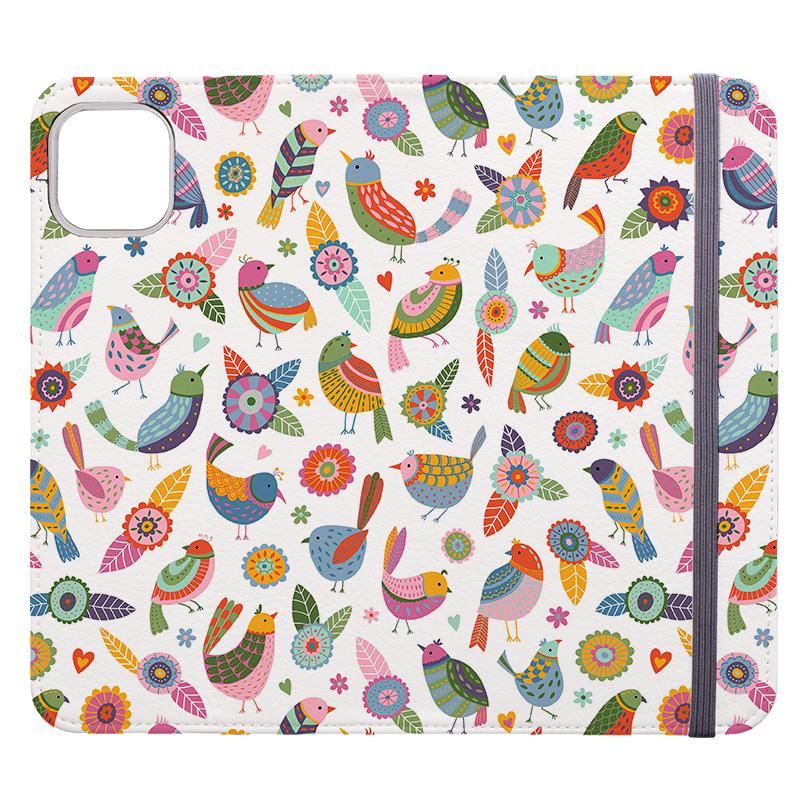 Wallet phone case-Birds Of A Feather By Suzy Taylor-Vegan Leather Wallet Case Vegan leather. 3 slots for cards Fully printed exterior. Compatibility See drop down menu for options, please select the right case as we print to order.-Stringberry