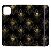 Wallet phone case-Black Feathers-Vegan Leather Wallet Case Vegan leather. 3 slots for cards Fully printed exterior. Compatibility See drop down menu for options, please select the right case as we print to order.-Stringberry