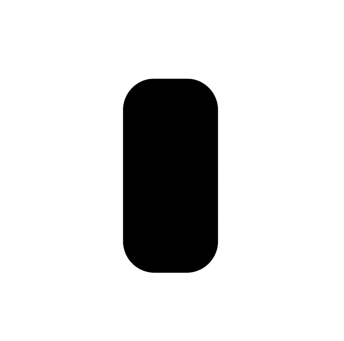 Minimalist black Flickit phone stand with a smooth, rounded rectangular design for secure device gripping.
