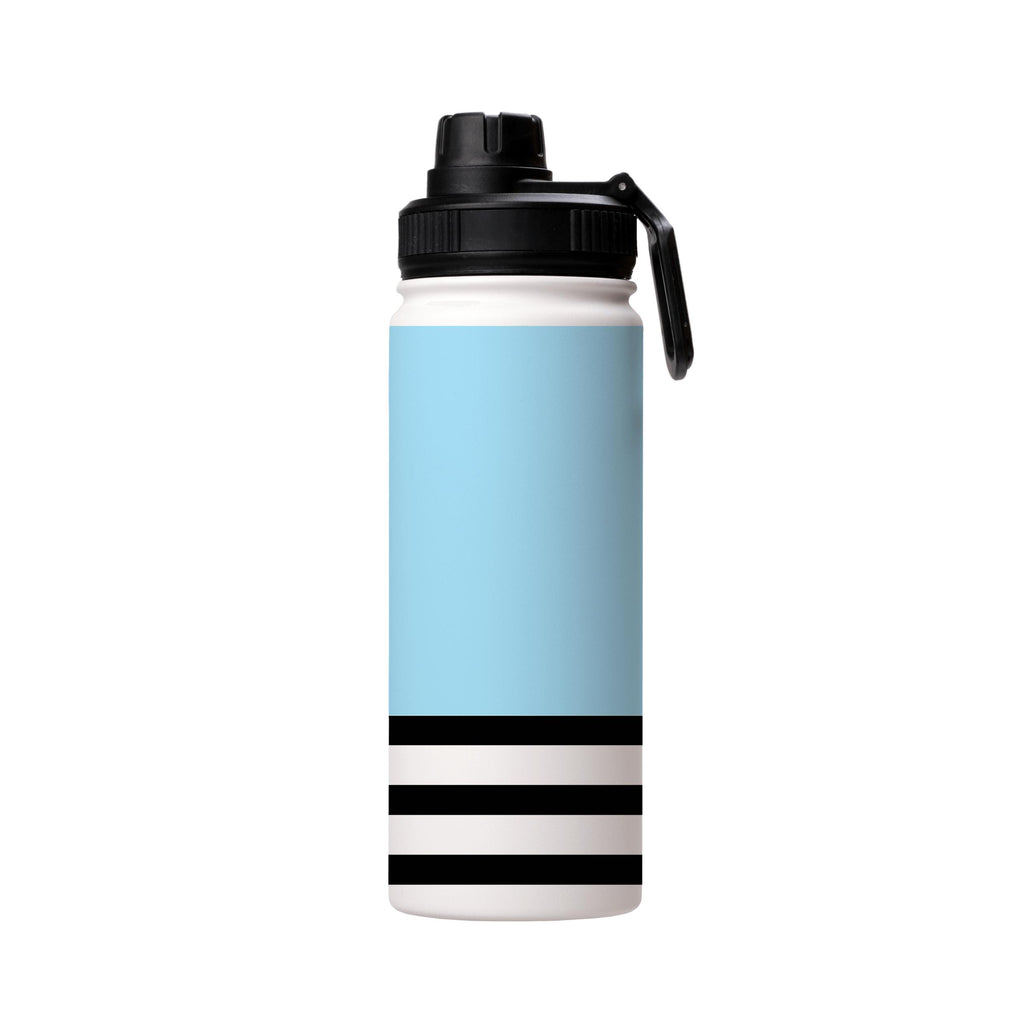 Water Bottles-Blue And Stripes Insulated Stainless Steel Water Bottle-18oz (530ml)-Sport cap-Insulated Steel Water Bottle Our insulated stainless steel bottle comes in 3 sizes- Small 12oz (350ml), Medium 18oz (530ml) and Large 32oz (945ml) . It comes with a leak proof cap Keeps water cool for 24 hours Also keeps things warm for up to 12 hours Choice of 3 lids ( Sport Cap, Handle Cap, Flip Cap ) for easy carrying Dishwasher Friendly Lightweight, durable and easy to carry Reusable, so it's safe fo