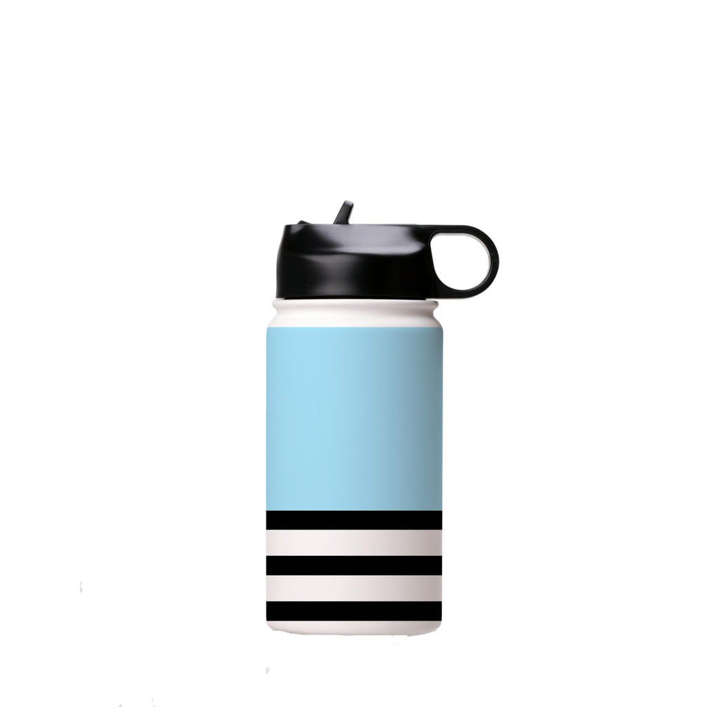 Water Bottles-Blue And Stripes Insulated Stainless Steel Water Bottle-12oz (350ml)-Flip cap-Insulated Steel Water Bottle Our insulated stainless steel bottle comes in 3 sizes- Small 12oz (350ml), Medium 18oz (530ml) and Large 32oz (945ml) . It comes with a leak proof cap Keeps water cool for 24 hours Also keeps things warm for up to 12 hours Choice of 3 lids ( Sport Cap, Handle Cap, Flip Cap ) for easy carrying Dishwasher Friendly Lightweight, durable and easy to carry Reusable, so it's safe for