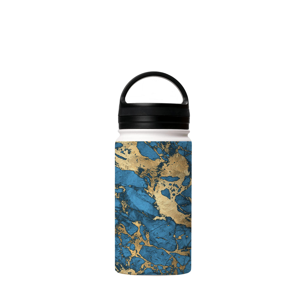 Water Bottles-Blue Marble Insulated Stainless Steel Water Bottle-12oz (350ml)-handle cap-Insulated Steel Water Bottle Our insulated stainless steel bottle comes in 3 sizes- Small 12oz (350ml), Medium 18oz (530ml) and Large 32oz (945ml) . It comes with a leak proof cap Keeps water cool for 24 hours Also keeps things warm for up to 12 hours Choice of 3 lids ( Sport Cap, Handle Cap, Flip Cap ) for easy carrying Dishwasher Friendly Lightweight, durable and easy to carry Reusable, so it's safe for th