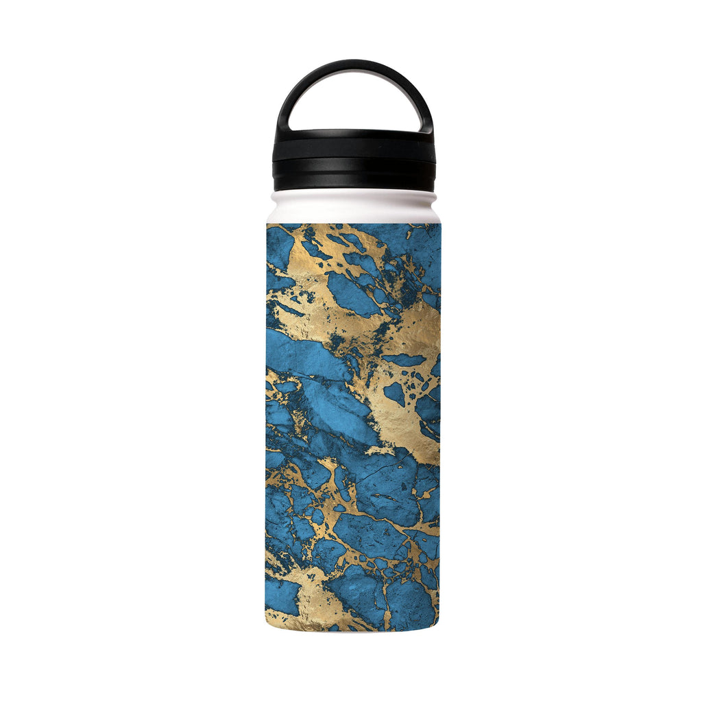 Water Bottles-Blue Marble Insulated Stainless Steel Water Bottle-18oz (530ml)-handle cap-Insulated Steel Water Bottle Our insulated stainless steel bottle comes in 3 sizes- Small 12oz (350ml), Medium 18oz (530ml) and Large 32oz (945ml) . It comes with a leak proof cap Keeps water cool for 24 hours Also keeps things warm for up to 12 hours Choice of 3 lids ( Sport Cap, Handle Cap, Flip Cap ) for easy carrying Dishwasher Friendly Lightweight, durable and easy to carry Reusable, so it's safe for th