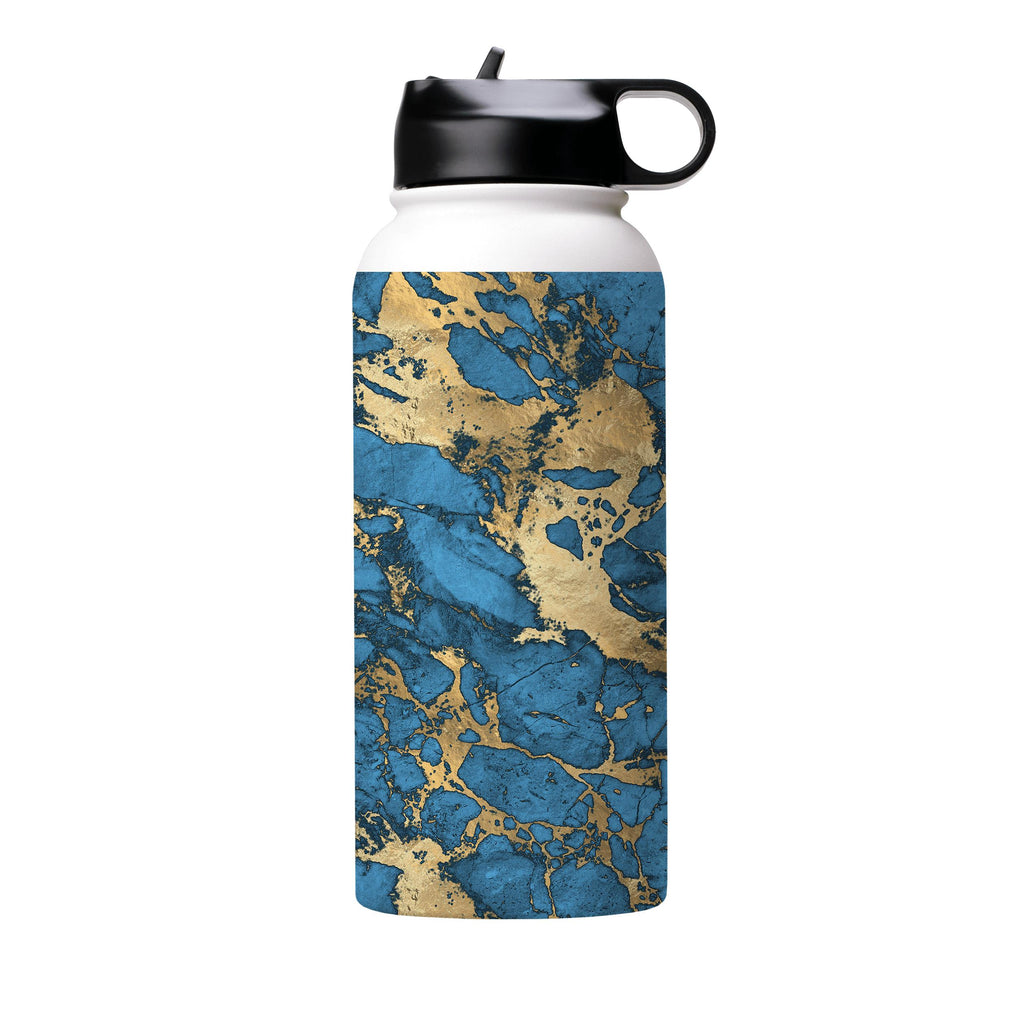 Water Bottles-Blue Marble Insulated Stainless Steel Water Bottle-32oz (945ml)-Flip cap-Insulated Steel Water Bottle Our insulated stainless steel bottle comes in 3 sizes- Small 12oz (350ml), Medium 18oz (530ml) and Large 32oz (945ml) . It comes with a leak proof cap Keeps water cool for 24 hours Also keeps things warm for up to 12 hours Choice of 3 lids ( Sport Cap, Handle Cap, Flip Cap ) for easy carrying Dishwasher Friendly Lightweight, durable and easy to carry Reusable, so it's safe for the 