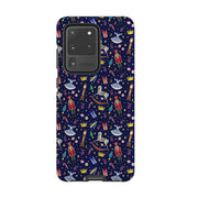Samsung phone case-Blue Nutcracker By Catherine Rowe-Product Details Raised bevel to protect screen from scratches. Impact resistant polycarbonate shell and shock absorbing inner TPU liner. Secure fit with design wrapping around side of the case and full access to ports. Compatible with Qi-standard wireless charging. Thickness 1/8 inch (3mm), weight 30g. Compatibility See drop down menu for options, please select the right case as we print to order.-Stringberry