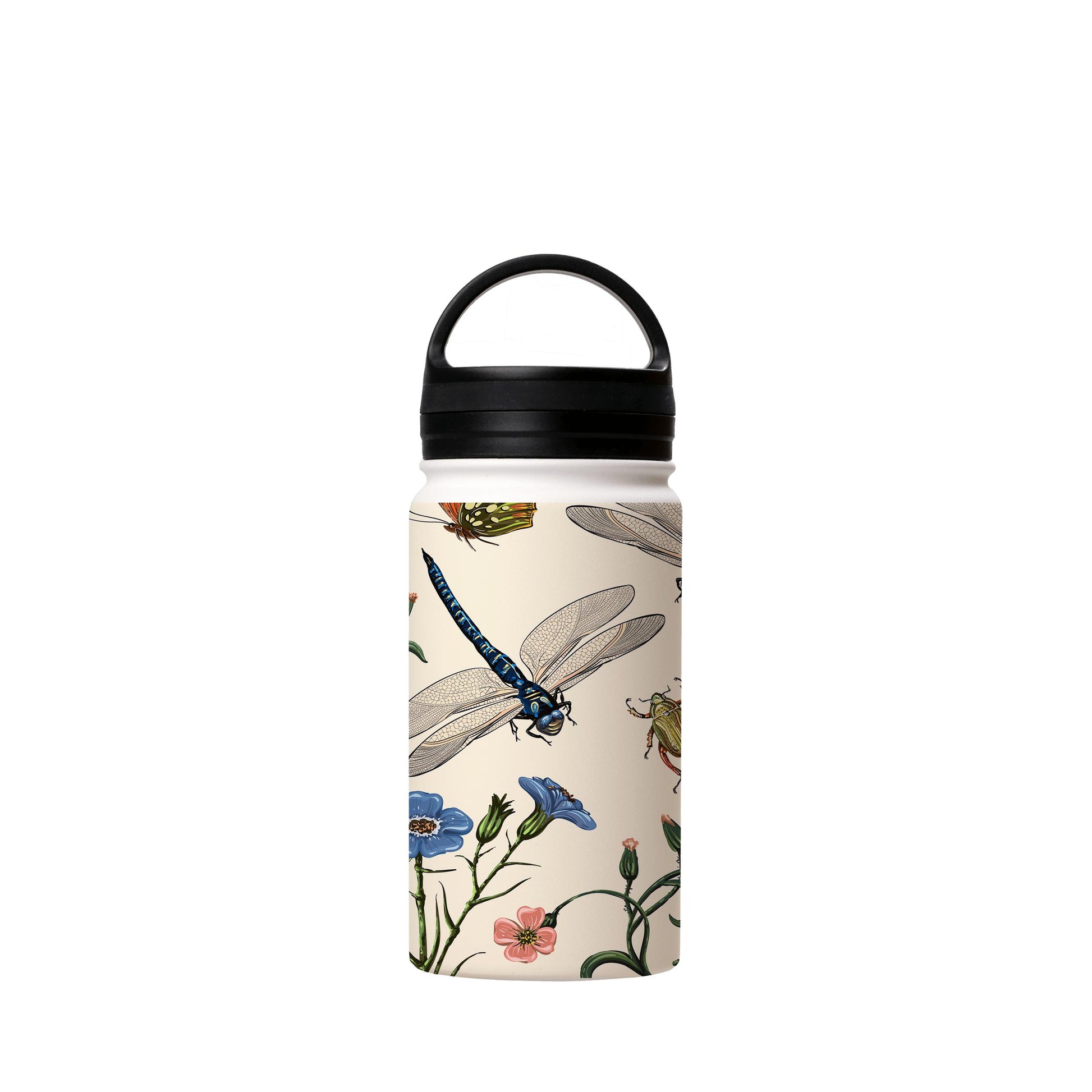 Water Bottles-Broadstone Insulated Stainless Steel Water Bottle-12oz (350ml)-handle cap-Insulated Steel Water Bottle Our insulated stainless steel bottle comes in 3 sizes- Small 12oz (350ml), Medium 18oz (530ml) and Large 32oz (945ml) . It comes with a leak proof cap Keeps water cool for 24 hours Also keeps things warm for up to 12 hours Choice of 3 lids ( Sport Cap, Handle Cap, Flip Cap ) for easy carrying Dishwasher Friendly Lightweight, durable and easy to carry Reusable, so it's safe for the