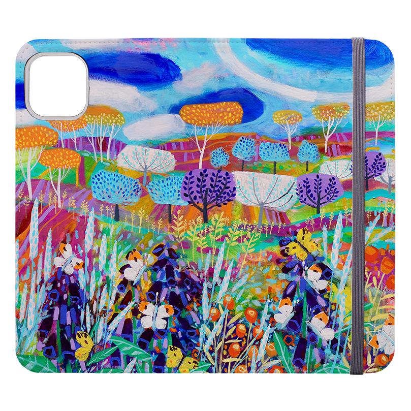 Wallet phone case-Butterflies By Claire West-Vegan Leather Wallet Case Vegan leather. 3 slots for cards Fully printed exterior. Compatibility See drop down menu for options, please select the right case as we print to order.-Stringberry