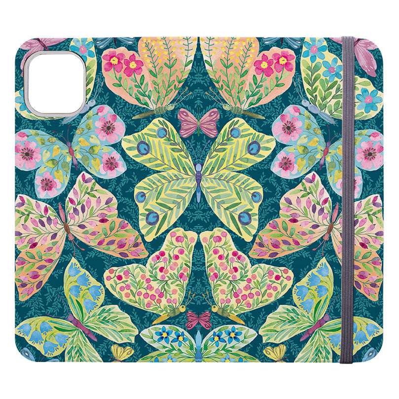 Wallet phone case-Butterflies By Elizabeth Haager-Vegan Leather Wallet Case Vegan leather. 3 slots for cards Fully printed exterior. Compatibility See drop down menu for options, please select the right case as we print to order.-Stringberry