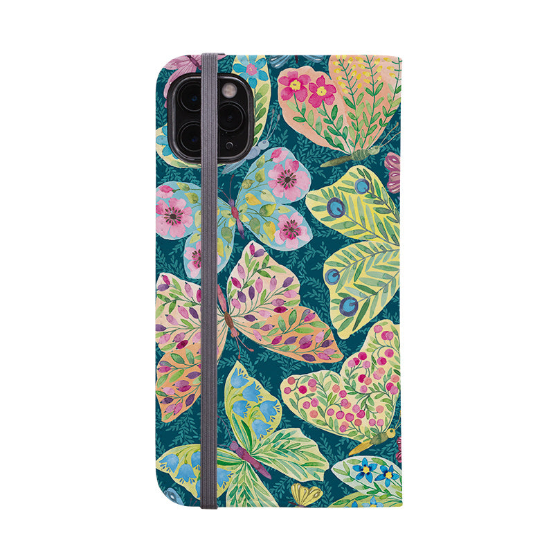 Wallet phone case-Butterflies By Elizabeth Haager-Vegan Leather Wallet Case Vegan leather. 3 slots for cards Fully printed exterior. Compatibility See drop down menu for options, please select the right case as we print to order.-Stringberry