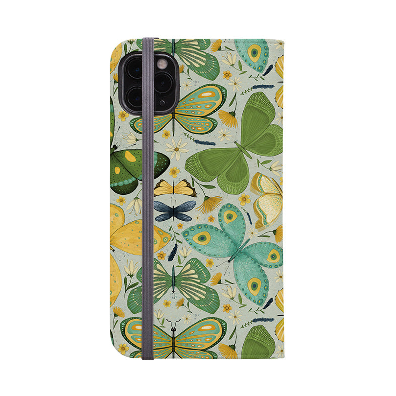 Wallet phone case-Butterflies By Maja Lindberg-Vegan Leather Wallet Case Vegan leather. 3 slots for cards Fully printed exterior. Compatibility See drop down menu for options, please select the right case as we print to order.-Stringberry