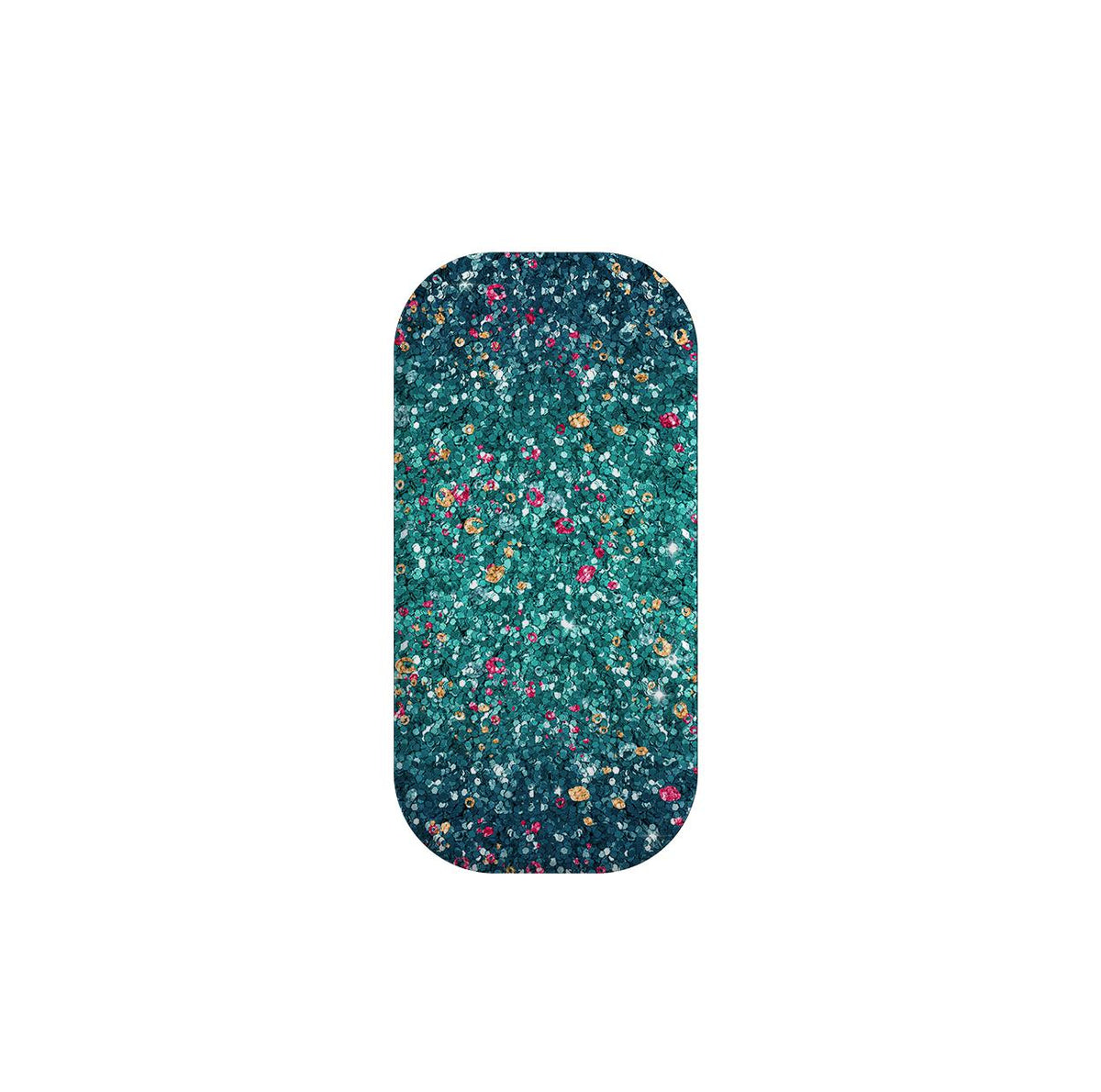 Rectangular Butterfly Comet phone stand featuring a teal, blue, and pink speckled pattern on a smooth, flat surface.