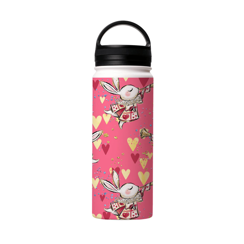 Water Bottles-Calling Hearts Insulated Stainless Steel Water Bottle-18oz (530ml)-handle cap-Insulated Steel Water Bottle Our insulated stainless steel bottle comes in 3 sizes- Small 12oz (350ml), Medium 18oz (530ml) and Large 32oz (945ml) . It comes with a leak proof cap Keeps water cool for 24 hours Also keeps things warm for up to 12 hours Choice of 3 lids ( Sport Cap, Handle Cap, Flip Cap ) for easy carrying Dishwasher Friendly Lightweight, durable and easy to carry Reusable, so it's safe for