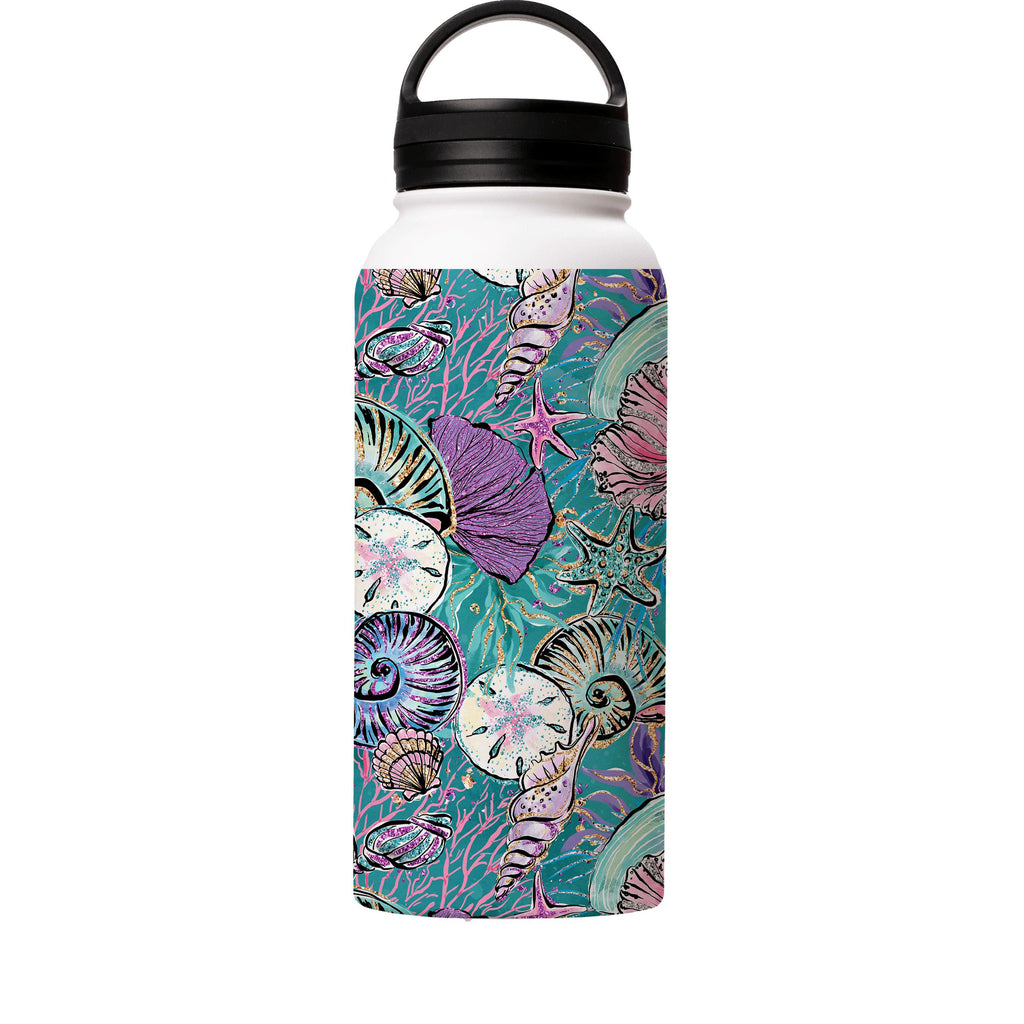Water Bottles-Castle Green Insulated Stainless Steel Water Bottle-32oz (945ml)-handle cap-Insulated Steel Water Bottle Our insulated stainless steel bottle comes in 3 sizes- Small 12oz (350ml), Medium 18oz (530ml) and Large 32oz (945ml) . It comes with a leak proof cap Keeps water cool for 24 hours Also keeps things warm for up to 12 hours Choice of 3 lids ( Sport Cap, Handle Cap, Flip Cap ) for easy carrying Dishwasher Friendly Lightweight, durable and easy to carry Reusable, so it's safe for t