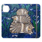Wallet phone case-Cat Nap By Mary Stubberfield-Vegan Leather Wallet Case Vegan leather. 3 slots for cards Fully printed exterior. Compatibility See drop down menu for options, please select the right case as we print to order.-Stringberry