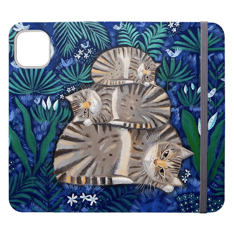 Wallet phone case-Cat Nap By Mary Stubberfield-Vegan Leather Wallet Case Vegan leather. 3 slots for cards Fully printed exterior. Compatibility See drop down menu for options, please select the right case as we print to order.-Stringberry