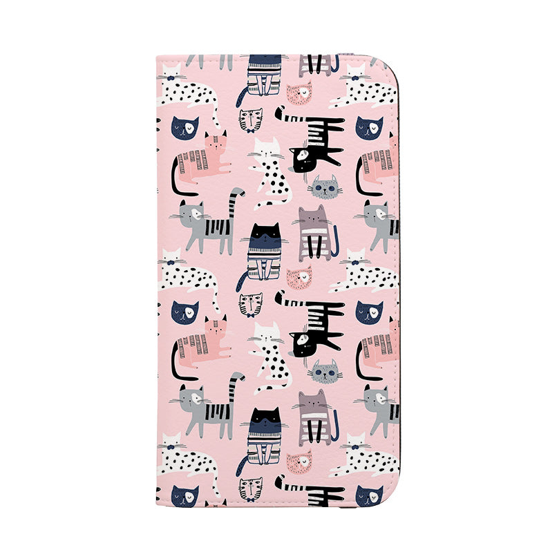 Wallet phone case-Cat-titude-Vegan Leather Wallet Case Vegan leather. 3 slots for cards Fully printed exterior. Compatibility See drop down menu for options, please select the right case as we print to order.-Stringberry