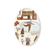 Christmas Decorations BEAR XMAS- Wooden Xmas Oval Decoration and Fridge Magnet
