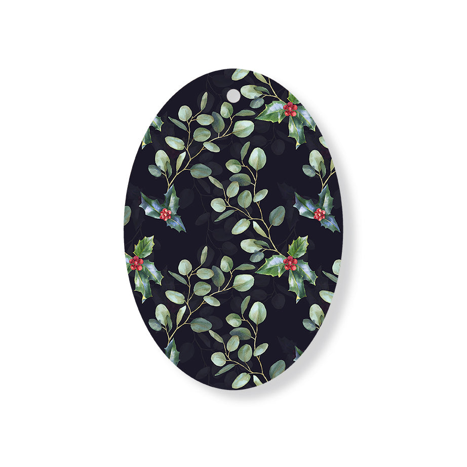 Christmas Decorations ENCHANTED XMAS- Wooden Xmas Oval Decoration and Fridge Magnet