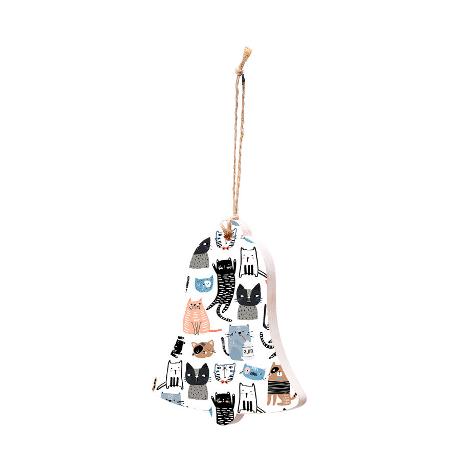 Christmas Decorations JIGGLES- Wooden Xmas Bell And Fridge Magnet