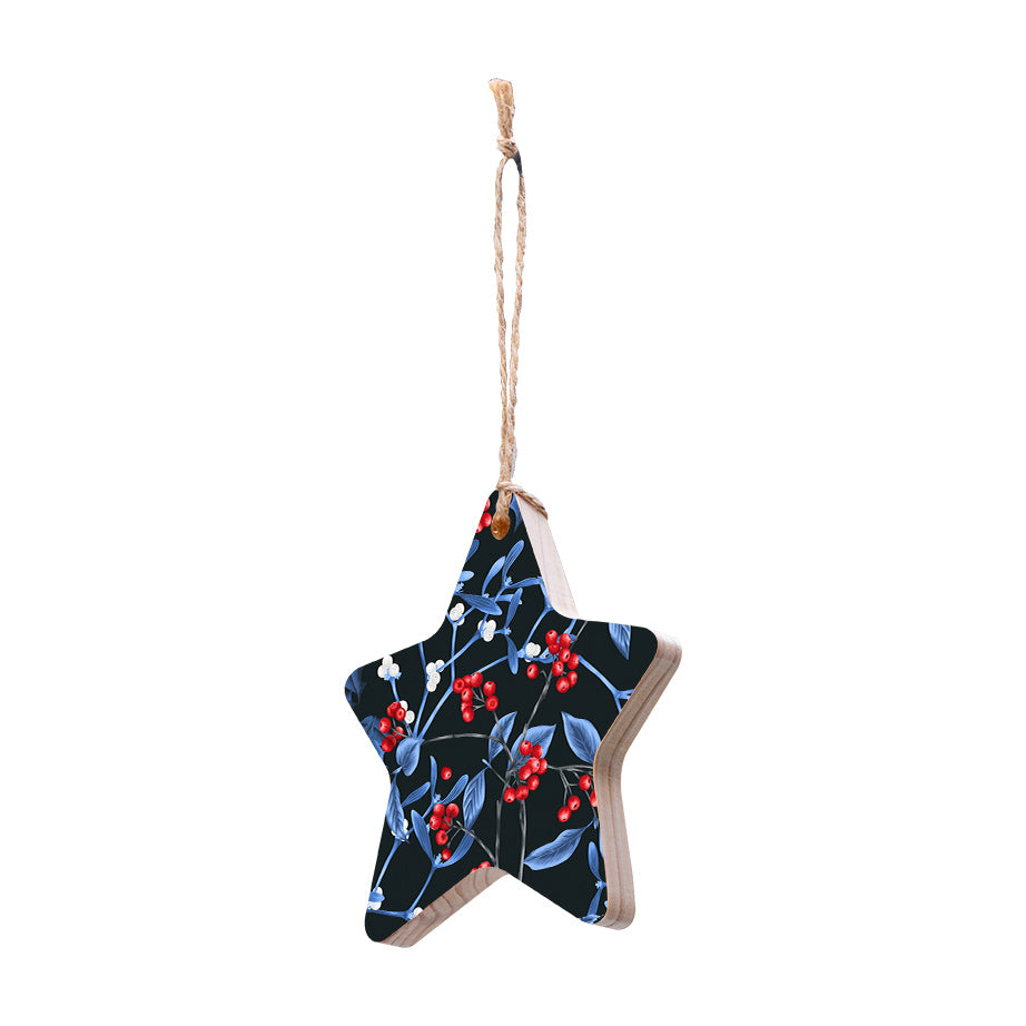 Christmas Decorations MAGICAL XMAS DARK- Wooden Xmas Star And Fridge Magnet