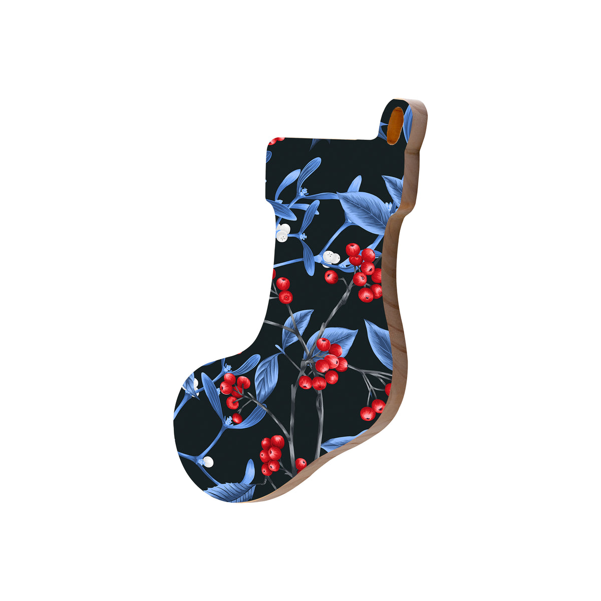 Christmas Decorations MAGICAL XMAS DARK- Wooden Xmas Stocking And Fridge Magnet