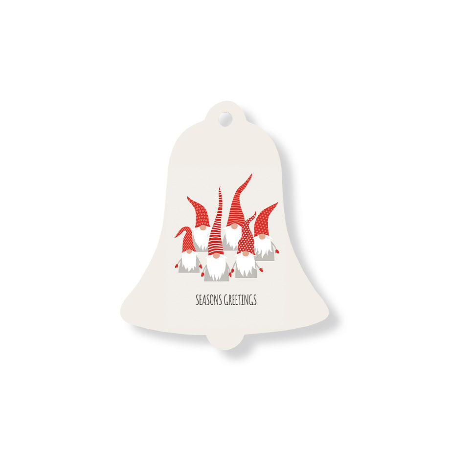 Christmas Decorations SEASONS GREETINGS- Wooden Xmas Bell And Fridge Magnet