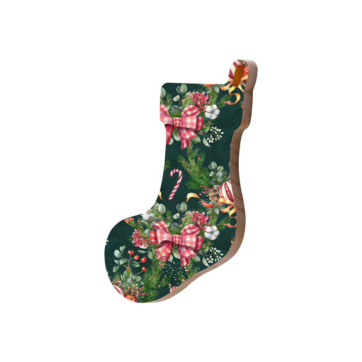 Christmas Decorations SWEET WINTER- Wooden Xmas Stocking And Fridge Magnet