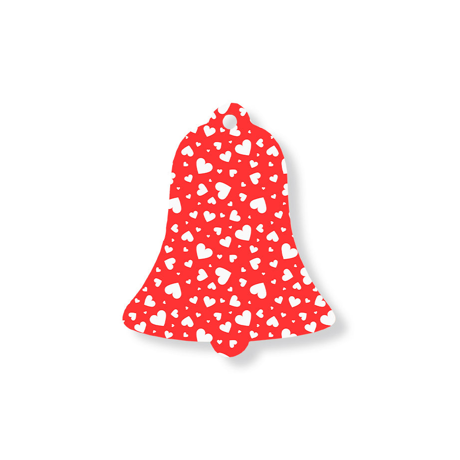 Christmas Decorations XMAS LOVE HEARTS- Wooden Xmas Bell And Fridge Magnet
