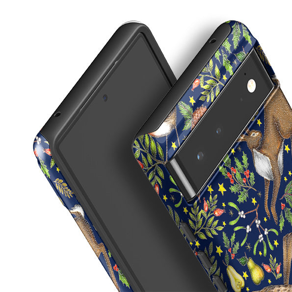 Google phone case-Christmas Garden By Catherine Rowe-Product Details Raised bevel to protect screen from scratches. Impact resistant polycarbonate shell and shock absorbing inner TPU liner. Secure fit with design wrapping around side of the case and full access to ports. Compatible with Qi-standard wireless charging. Thickness 1/8 inch (3mm), weight 30g. Compatibility See drop down menu for options, please select the right case as we print to order.-Stringberry