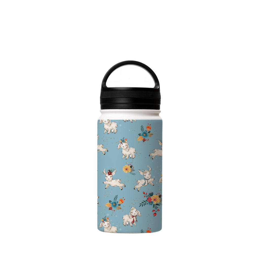 Water Bottles-Cute Insulated Stainless Steel Water Bottle-12oz (350ml)-handle cap-Insulated Steel Water Bottle Our insulated stainless steel bottle comes in 3 sizes- Small 12oz (350ml), Medium 18oz (530ml) and Large 32oz (945ml) . It comes with a leak proof cap Keeps water cool for 24 hours Also keeps things warm for up to 12 hours Choice of 3 lids ( Sport Cap, Handle Cap, Flip Cap ) for easy carrying Dishwasher Friendly Lightweight, durable and easy to carry Reusable, so it's safe for the plane