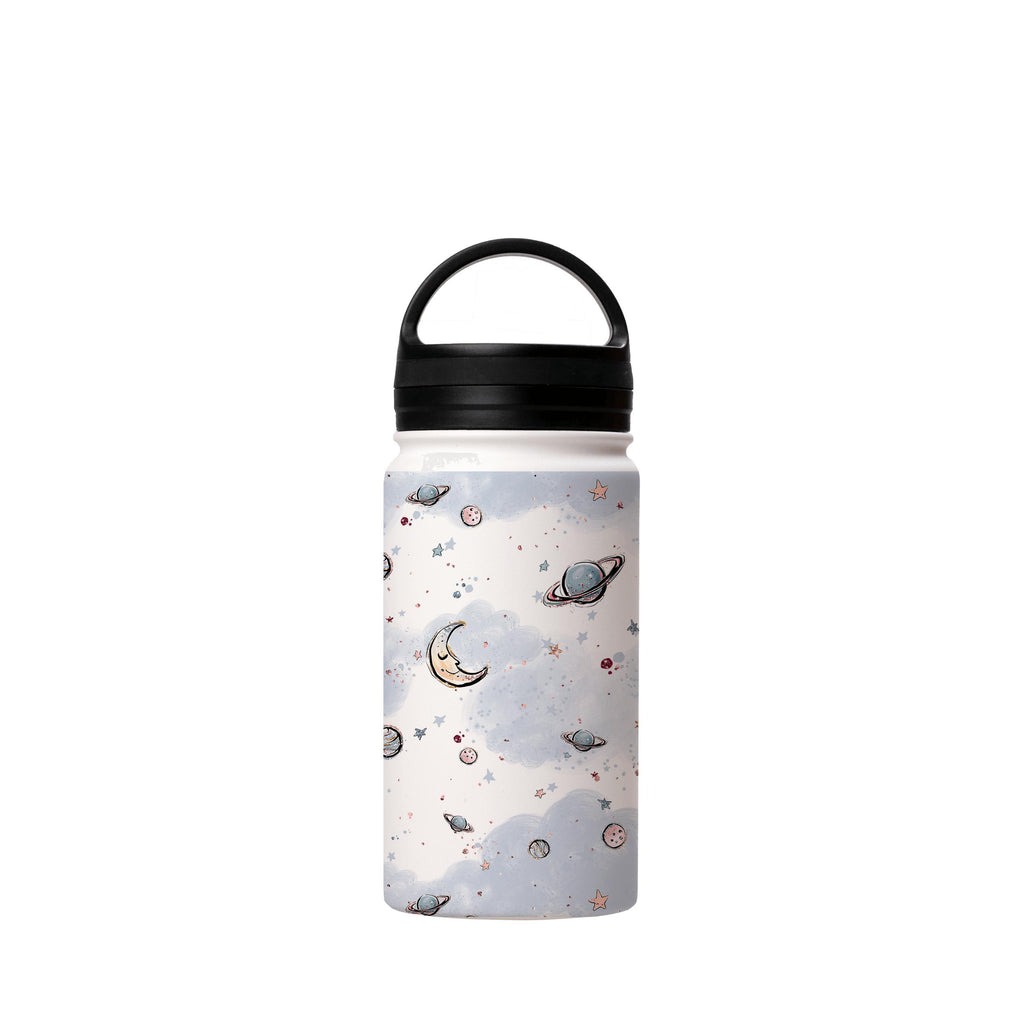Water Bottles-Distant Insulated Stainless Steel Water Bottle-12oz (350ml)-handle cap-Insulated Steel Water Bottle Our insulated stainless steel bottle comes in 3 sizes- Small 12oz (350ml), Medium 18oz (530ml) and Large 32oz (945ml) . It comes with a leak proof cap Keeps water cool for 24 hours Also keeps things warm for up to 12 hours Choice of 3 lids ( Sport Cap, Handle Cap, Flip Cap ) for easy carrying Dishwasher Friendly Lightweight, durable and easy to carry Reusable, so it's safe for the pl