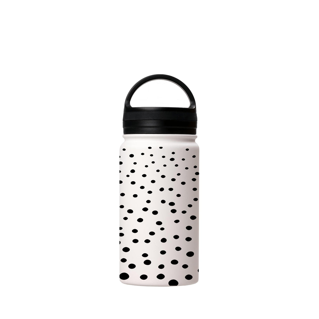 Water Bottles-Dot Dot Insulated Stainless Steel Water Bottle-12oz (350ml)-handle cap-Insulated Steel Water Bottle Our insulated stainless steel bottle comes in 3 sizes- Small 12oz (350ml), Medium 18oz (530ml) and Large 32oz (945ml) . It comes with a leak proof cap Keeps water cool for 24 hours Also keeps things warm for up to 12 hours Choice of 3 lids ( Sport Cap, Handle Cap, Flip Cap ) for easy carrying Dishwasher Friendly Lightweight, durable and easy to carry Reusable, so it's safe for the pl