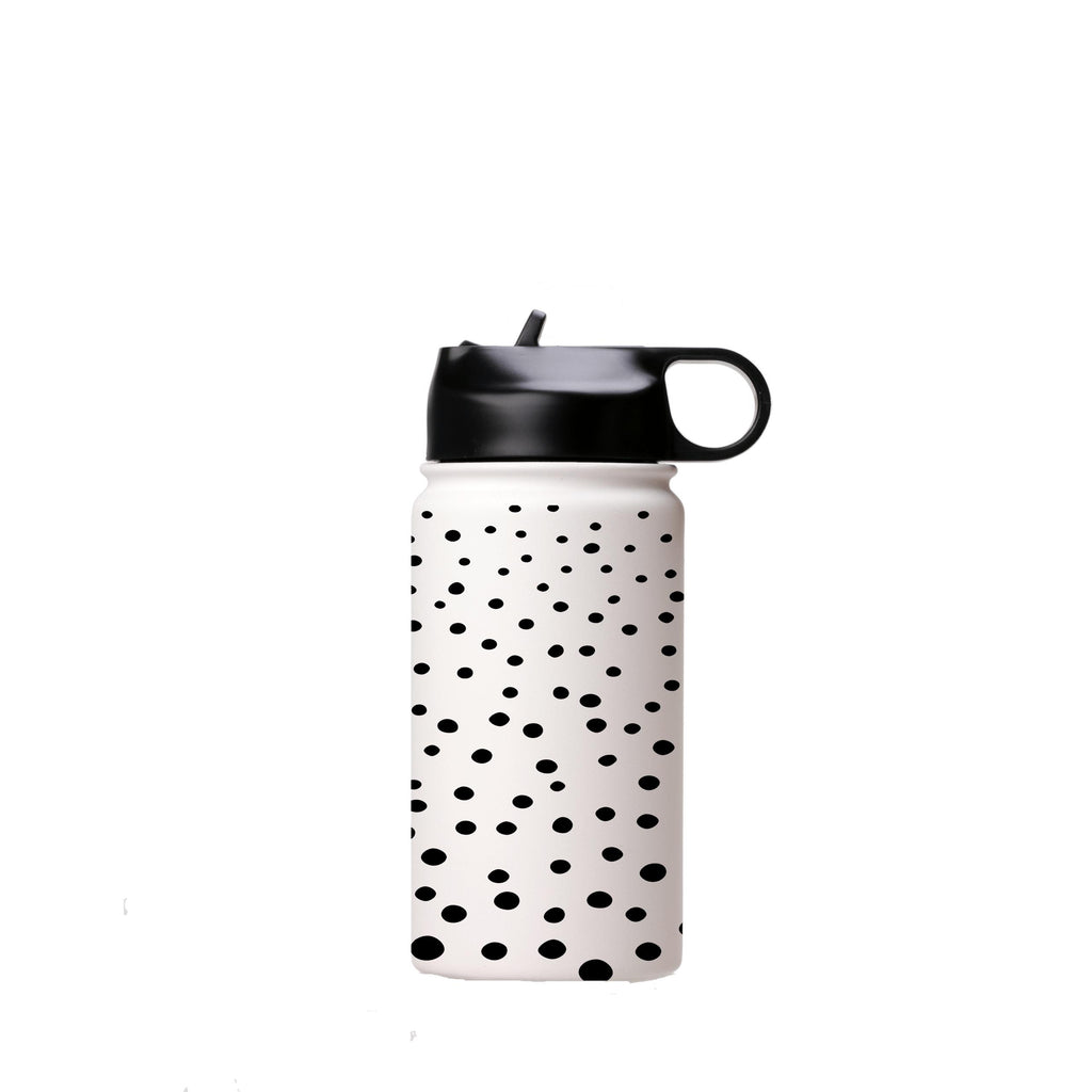 Water Bottles-Dot Dot Insulated Stainless Steel Water Bottle-12oz (350ml)-Flip cap-Insulated Steel Water Bottle Our insulated stainless steel bottle comes in 3 sizes- Small 12oz (350ml), Medium 18oz (530ml) and Large 32oz (945ml) . It comes with a leak proof cap Keeps water cool for 24 hours Also keeps things warm for up to 12 hours Choice of 3 lids ( Sport Cap, Handle Cap, Flip Cap ) for easy carrying Dishwasher Friendly Lightweight, durable and easy to carry Reusable, so it's safe for the plan